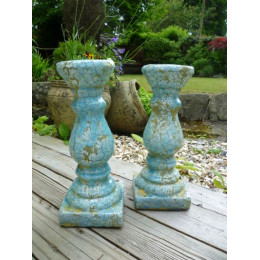 1 Pair of Distressed Ceramic Candlesticks