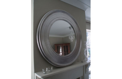Large Round Silver Effect Mirror Large Round Silver Effect Mirror