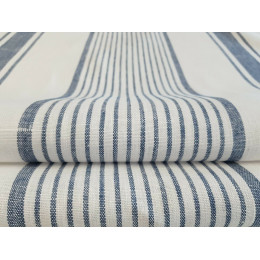French Style 100% Linen Blue & White Stripe Sample