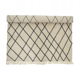 Large Natural Wool Pattern Rug Large Natural Wool Pattern Rug