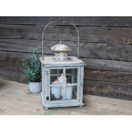Large Wood Metal Lantern