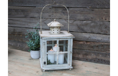 Large Wood Metal Lantern Large Wood Metal Lantern