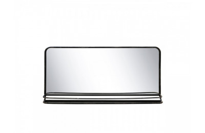 Antique Black Mirror with Shelf