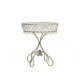 Cream Metal Side Table with Fil de Fer Edge