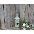 Distressed French Green Bird House with Hook Distressed French Green Bird House with Hook