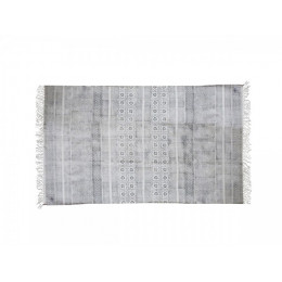 French Print Grey Cotton Rug