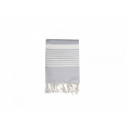 St-Tropez Stripe Bath Sheet with Fringes French Grey
