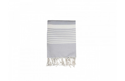 St-Tropez Stripe Bath Sheet with Fringes French Grey St-Tropez Stripe Bath Sheet with Fringes French Grey