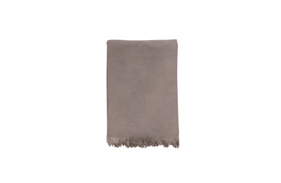 Taupe Throw with Fringe