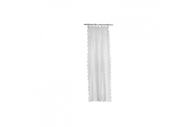 White Wavy Edge Linen Curtain White Wavy Edge Linen Curtain