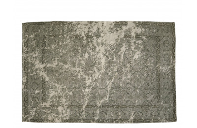 French Rug with Verte Green Print