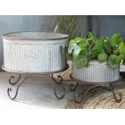 French Style Metal Flower Pot on Foot