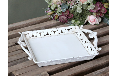 Antique cream tea tray with handles