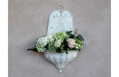 French white wall decor planter 