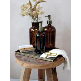 Glass Soap Bottle with Pump Mocha Sml