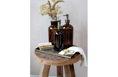 Glass Soap Bottle with Pump Mocha Sml