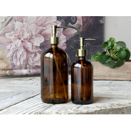 Glass Soap Bottle with Pump Mocha Lge