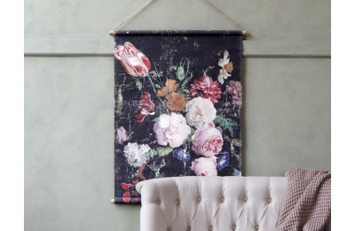 Large French Floral Hanging Canvas