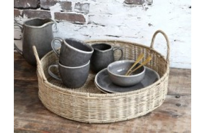 Large Wicker Tray With Handles