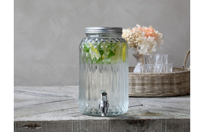Large glass dispenser with chrome tap. Large glass dispenser with chrome tap.