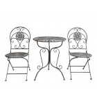 Bistro metal table with two chairs