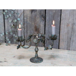 Metal Candlestick with leaves Metal Candlestick with leaves