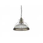 Metal Factory Lamp with Glass Grooves