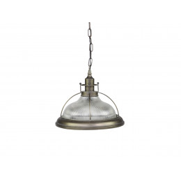 Metal Factory Lamp with Glass Grooves