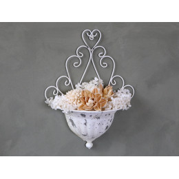 Old Distressed White French Wall Planter