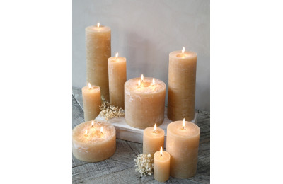 Rustic Pillar Candle Honey
