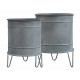Set of Two Metal Planters on Foot 