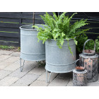 Set of Two Metal Planters on Foot 