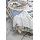 Throw Cream & Dark Grey Stripe