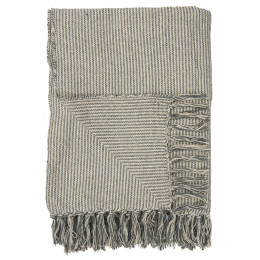 Throw Cream & Dark Grey Stripe