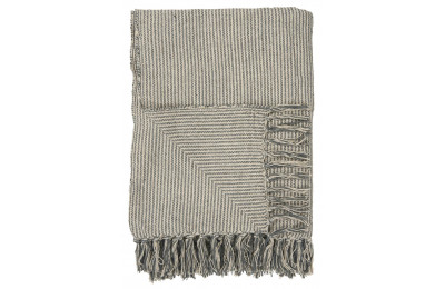 Throw Cream & Dark Grey Stripe