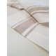 French Style 100% Linen Natural & White Stripe  Fabric Sample