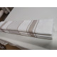 French Style 100% Linen Natural & White Stripe  Fabric Sample