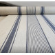 French Style 100% Linen Natural & Indigo Stripe  Fabric Sample
