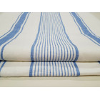 French Style Mediterranean 100% Linen Blue & White Stripe Fabric Sample