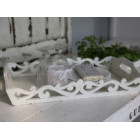 Antique White Tray with Pattern Edge
