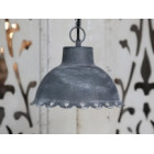 Antique Zinc Ceiling Lamp with Hearts in the Rim