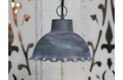 Antique Zinc Ceiling Lamp with Hearts in the Rim