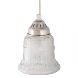 High Quality Detailed Pressed Glass Small Ceiling Light with Brushed Chrome Fitting