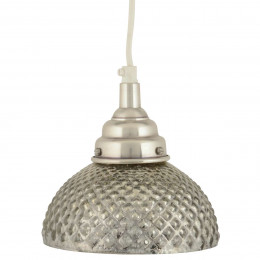 High Quality Distressed Silver Patterned Glass Ceiling Lamp