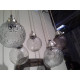 High Quality Distressed Silver Patterned Glass Ceiling Lamp