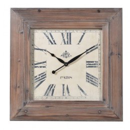 Large Square Distressed Wide Frame Wall Clock