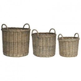 Set of Three High Quality Round Baskets
