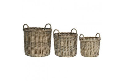 Set of Three High Quality Round Baskets