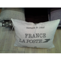 White Linen Cotton 'La Poste France' Cushion Cover White Linen Cotton 'La Poste France' Cushion Cover